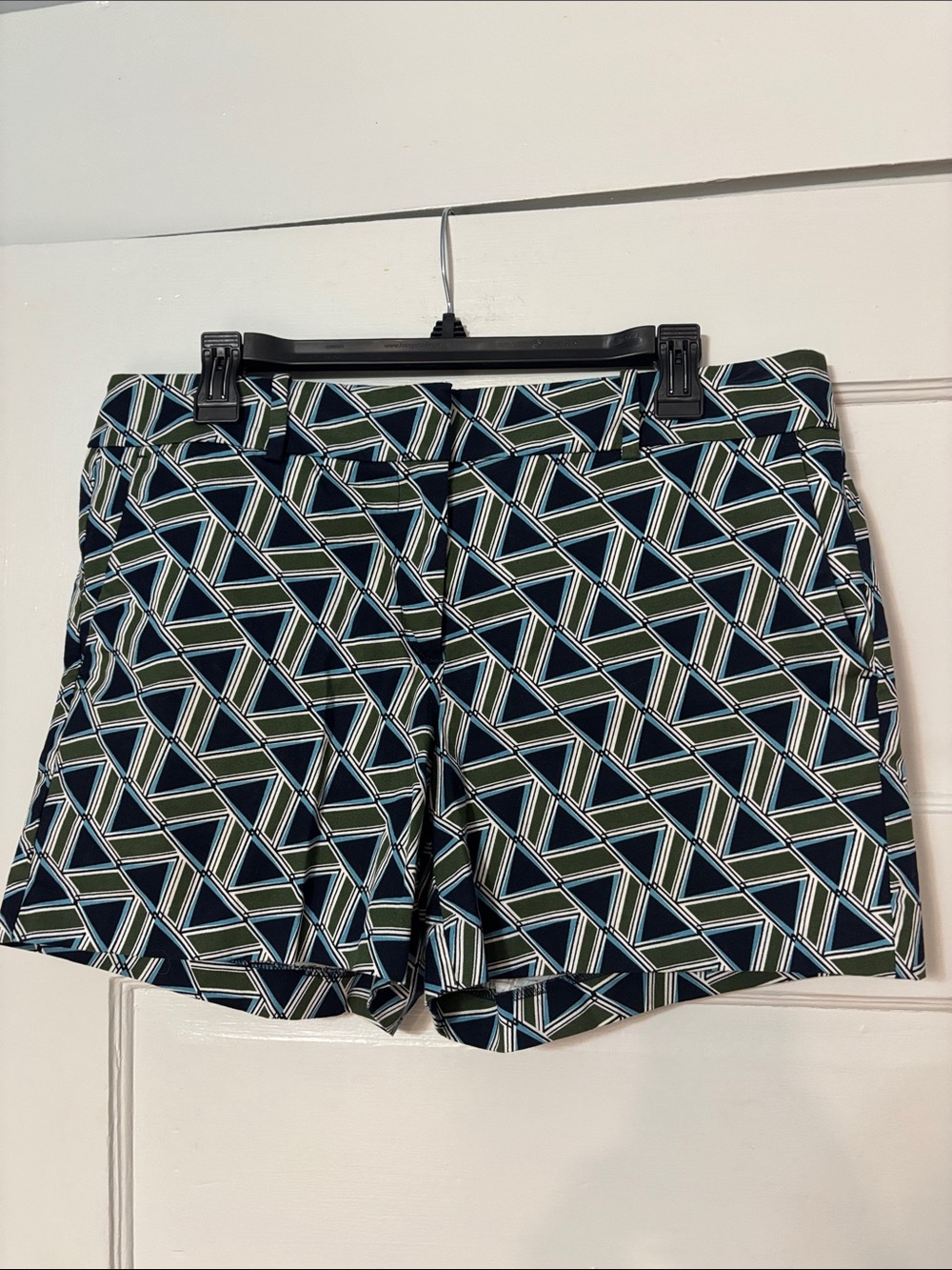Ann Taylor Factory Navy, Green & Light Blue Geometric Shorts